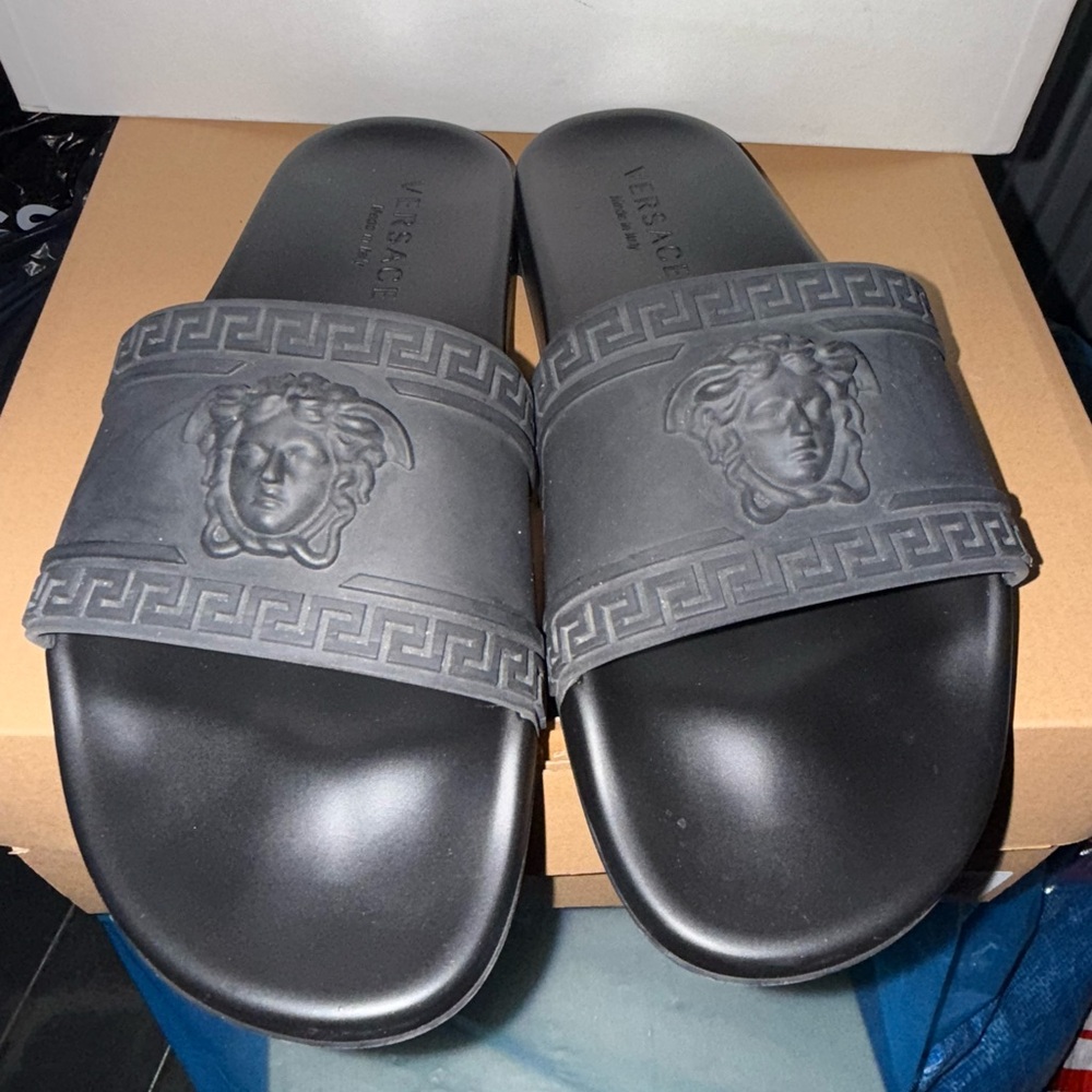 Versace Medusa Black Slide Sandals